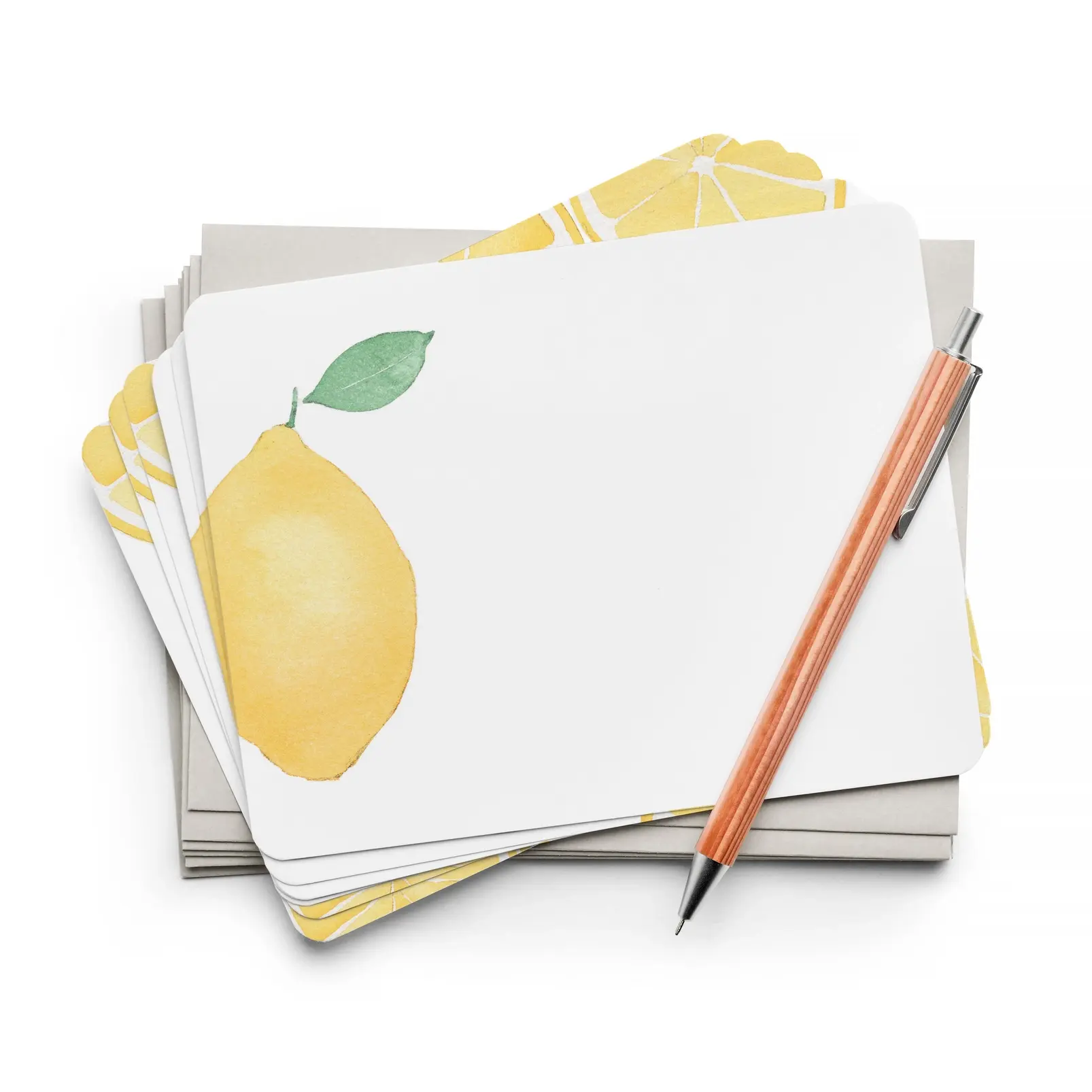 E. Frances Paper Studio - EF EF NSBL - Lemon Flat Notes Boxed, Set of 8