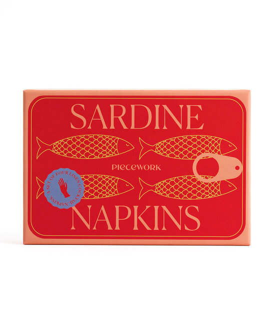 Piecework Puzzles - PIEP Piecework Puzzles - Sardine Linen Cocktail Napkin Set of 4