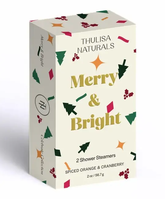 Thulisa Naturals - THN THN APPR - Merry & Bright, Spiced Orange + Cranberry 2 Pack Shower Steamers