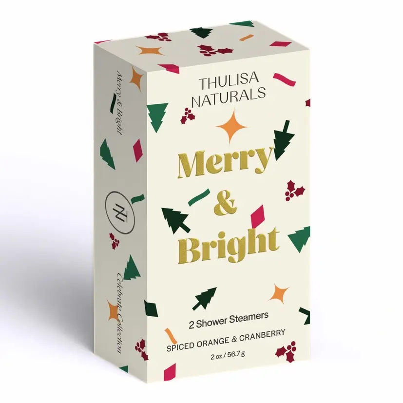 Thulisa Naturals - THN THN APPR - Merry & Bright, Spiced Orange + Cranberry 2 Pack Shower Steamers