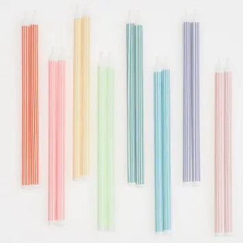 Meri Meri - MEM MEM PS - Mixed Striped Candles