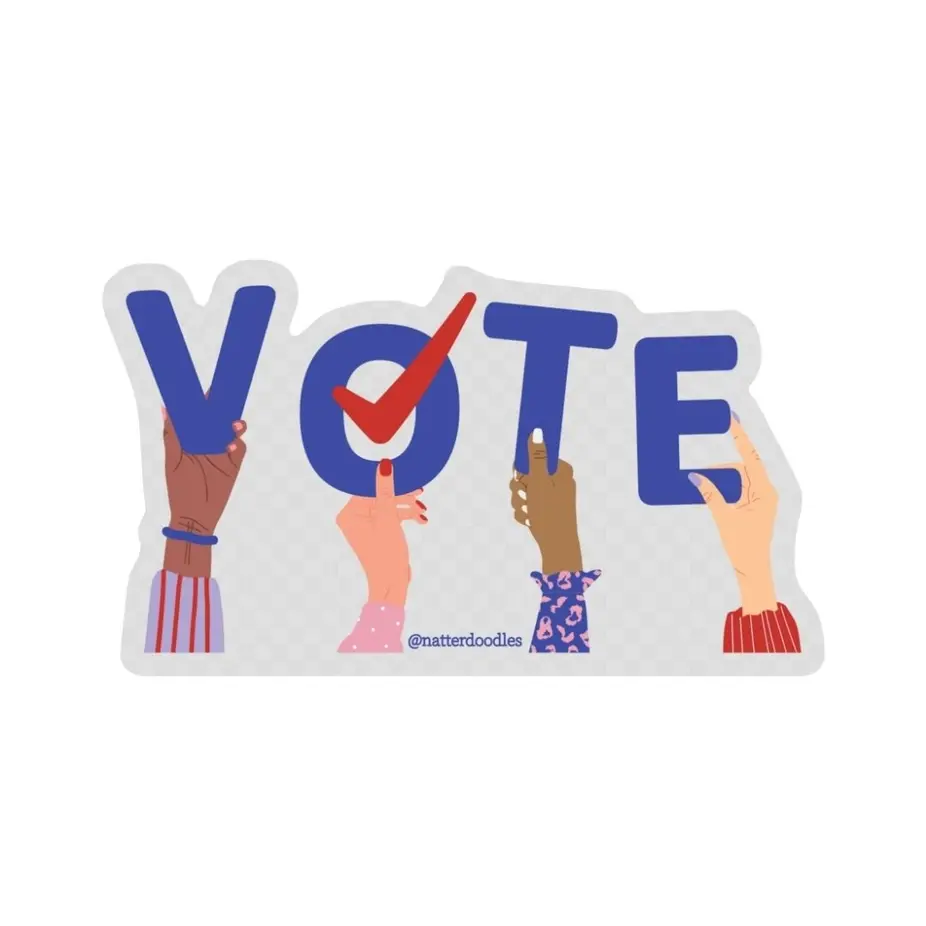 NatterDoodle - ND ND ST -  Women Vote Election Sticker