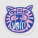 NatterDoodle - ND ND ST -  Vote! Fiercely Tiger Election Sticker