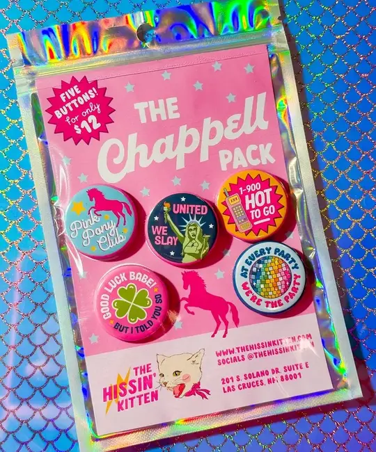 The Hissin Kitten - THK THK AC - The Chappell Pack! 5 Button Pin Back Set