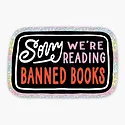 Party of One - POO Reading Banned Books Glitter Sticker