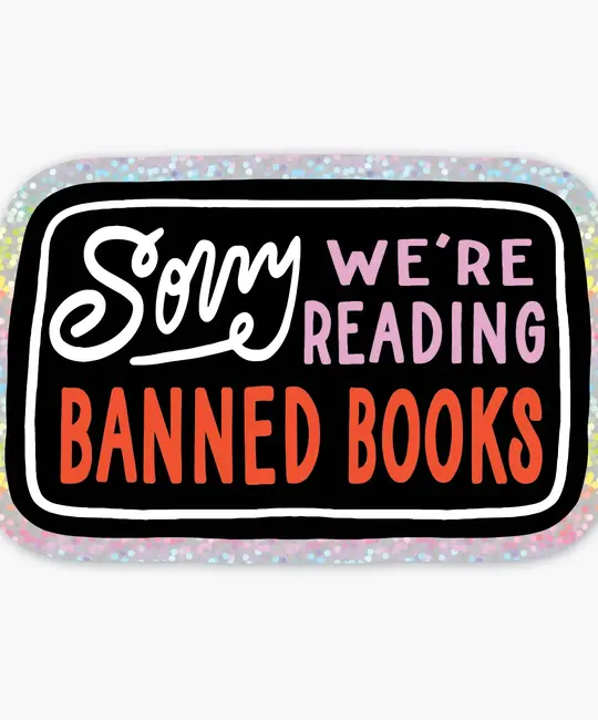 Party of One - POO Reading Banned Books Glitter Sticker