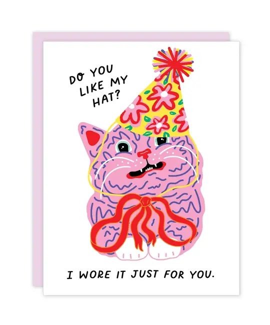 Party of One - POO Cat Hat Birthday Card