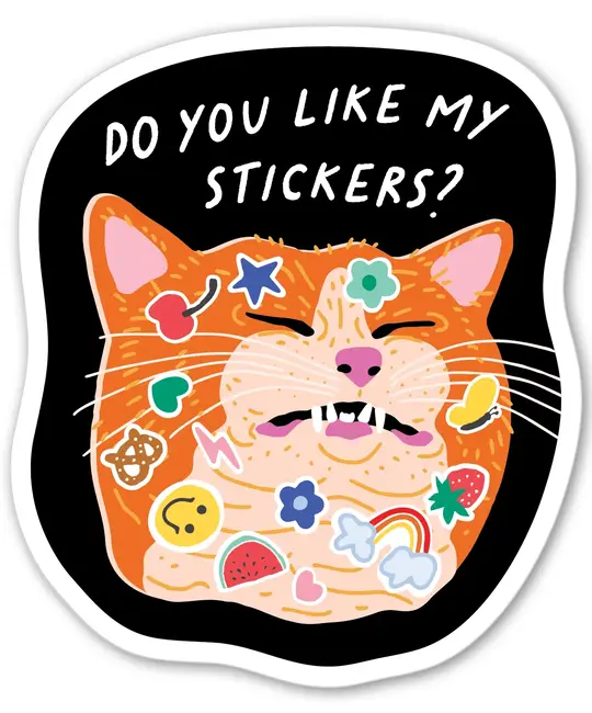 Party of One - POO Stickers on Cat Sticker