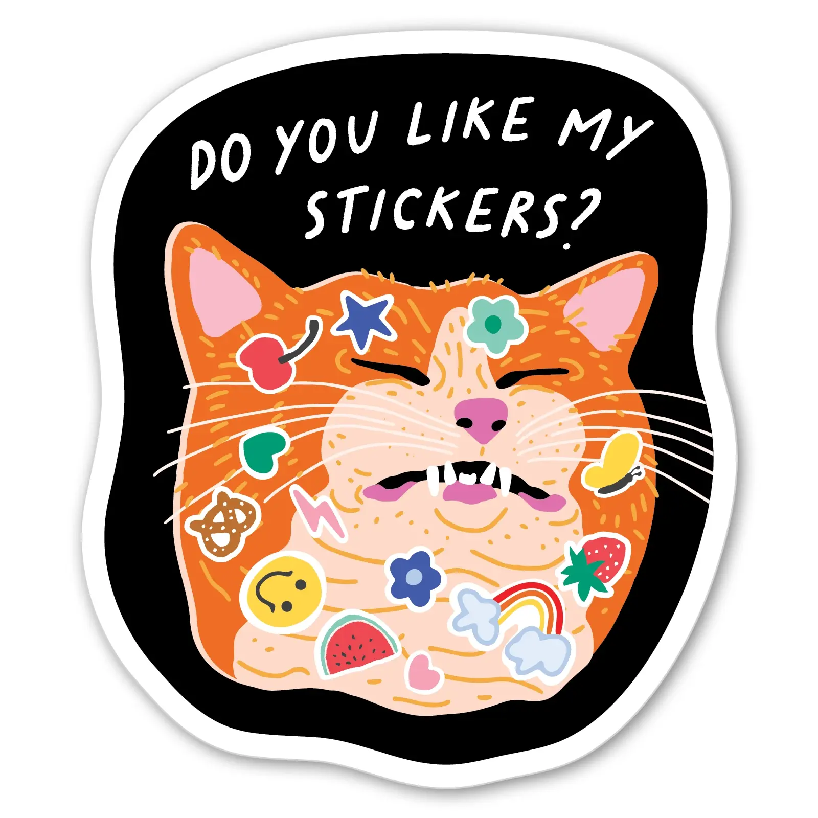 Party of One - POO Stickers on Cat Sticker