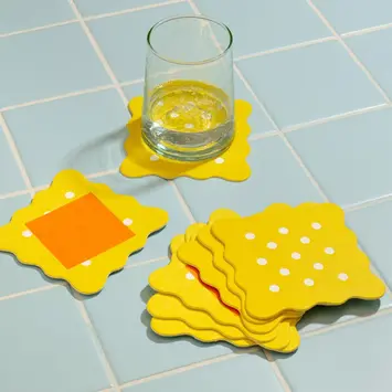 and Here We Are - AHW AHW HG - Cheese & Crackers Letterpress Coaster Set