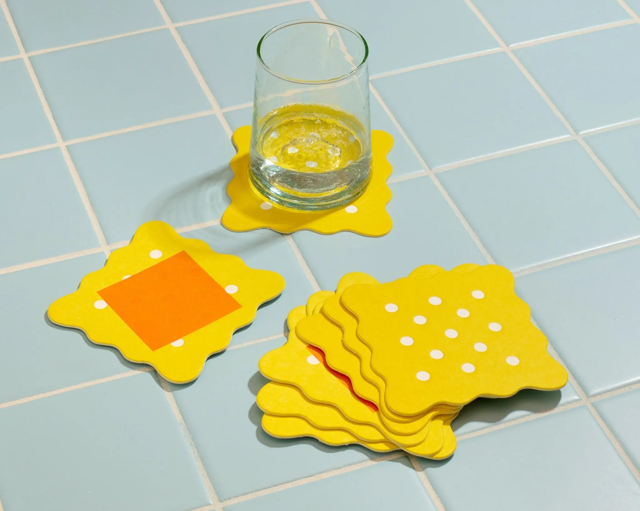 and Here We Are - AHW AHW HG - Cheese & Crackers Letterpress Coaster Set
