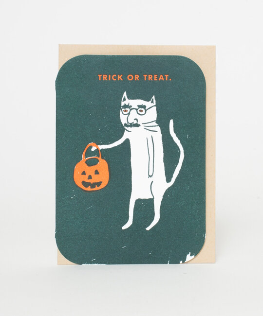 Egg Press - EP Trick or Treat Costumed Cat Halloween Card