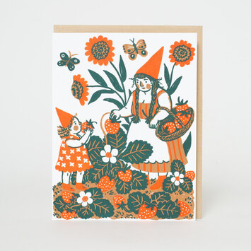 Phoebe Wahl - PW Strawberry Picking Blank Card