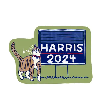 La Familia Green - LFG LFG ST - Brat Cat Kamala Harris 2024 Sticker