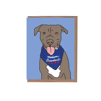 La Familia Green - LFG LFGGCMI0018 - Madam President Dog Bandana Kamala Card