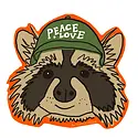 La Familia Green - LFG LFG ST - Peace & Love Raccoon Sticker