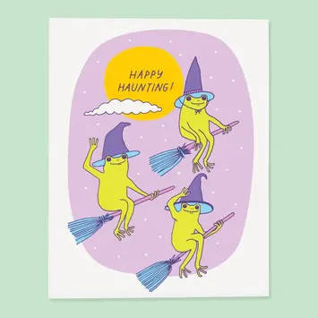 The Good Twin - TGT TGTGCHA0006 - Frog Witches Happy Haunting Halloween Card