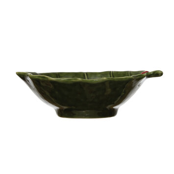 Creative Co-Op - CCO CCO HG - Holly Leaf Stoneware Bowl