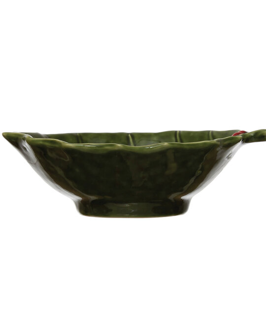 Creative Co-Op - CCO CCO HG - Holly Leaf Stoneware Bowl