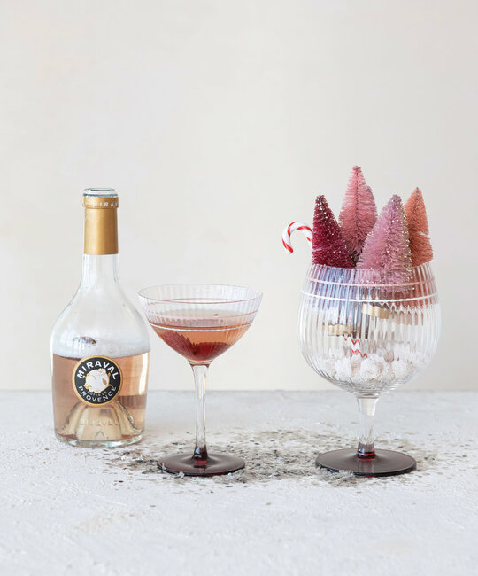 Creative Co-Op - CCO Vintage Style Stemmed Fluted Wine Glass (20 oz)