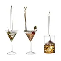 Creative Co-Op - CCO CCO OR - Cocktail Glass Ornament (Assorted Styles)
