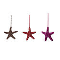Creative Co-Op - CCO Embroidered Velvet Starfish Ornament (Assorted Colors)