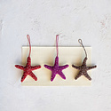 Creative Co-Op - CCO Embroidered Velvet Starfish Ornament (Assorted Colors)