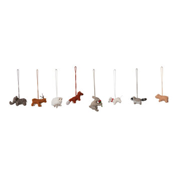 Creative Co-Op - CCO Felt Animals Small Ornament (Assorted Styles)