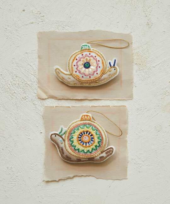 Creative Co-Op - CCO CCO OR - Embellished Snail Ornament (Assorted Colors)