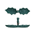 Creative Co-Op - CCO CCO HG - Holly Leaf Stoneware Two Sided Dish
