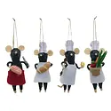 Creative Co-Op - CCO CCO OR - Felt Chef Mouse Ornament (Assorted Styles)