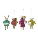 Creative Co-Op - CCO Felt Winter Puffer Coat Animal Ornament (Assorted Styles)