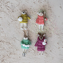Creative Co-Op - CCO Felt Winter Puffer Coat Animal Ornament (Assorted Styles)