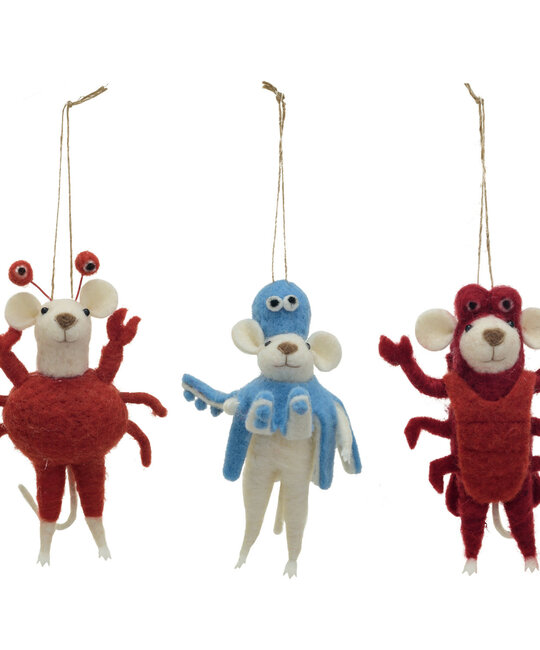 Creative Co-Op - CCO CCO OR - Felt Mouse in Sea Animal Costume (Assorted Styles)