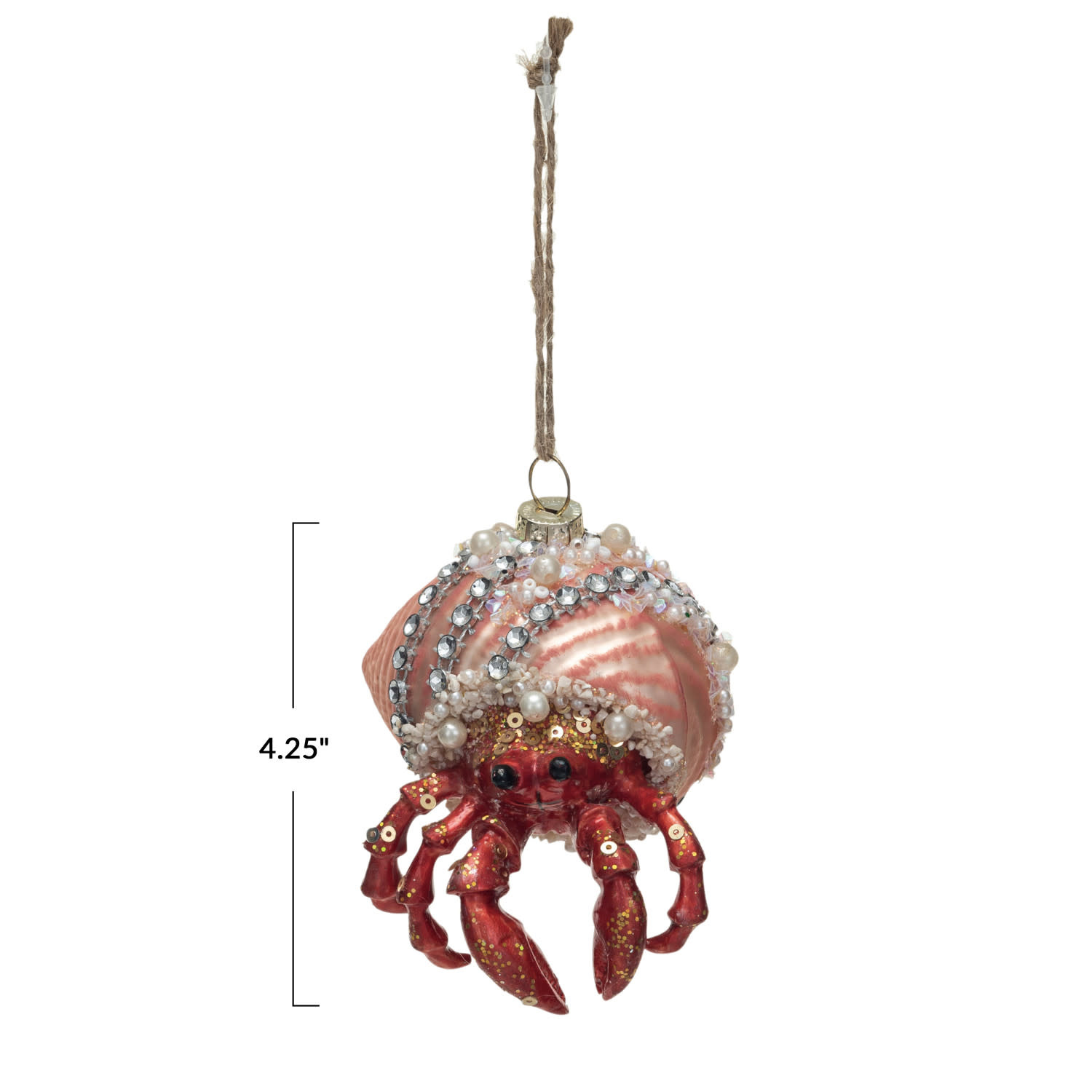 Creative Co-Op - CCO CCO OR - Embellished Glass Hermit Crab Ornament