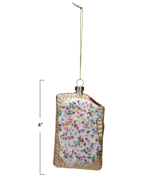 Creative Co-Op - CCO CCO OR - Embellished Glass Poptart Toaster Pastry  Ornament
