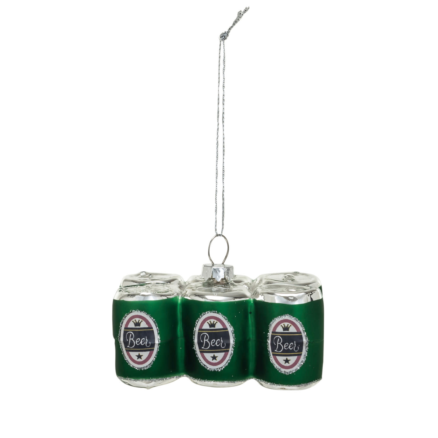 Creative Co-Op - CCO CCO OR - Glass Beer Six Pack Ornament