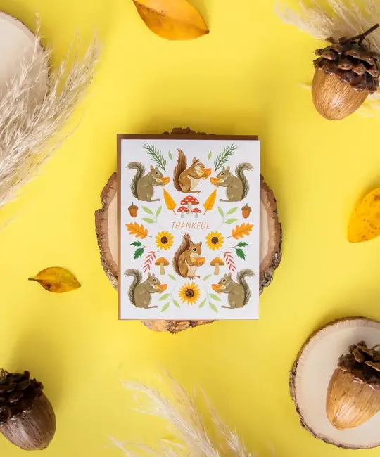 Yeppie Paper - YP YPGCTH0002 - Thankful Squirrel Thanksgiving Card
