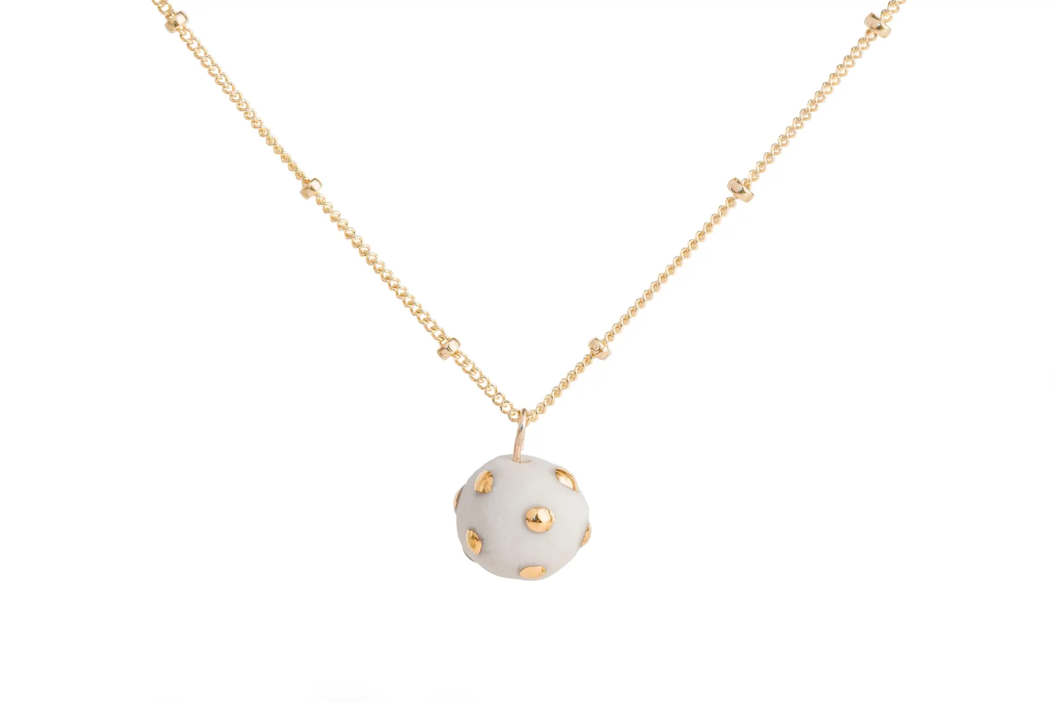 Jenna Vanden Brink Ceramics - JVB Polka Dot Porcelain Pendant Necklace (16" Chain)