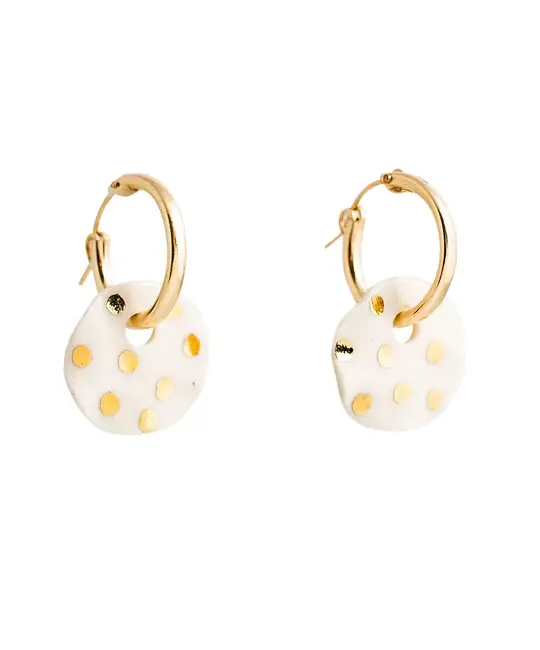 Jenna Vanden Brink Ceramics - JVB Charm Hoops Porcelain Earrings
