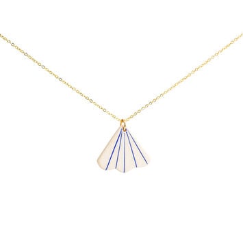 Jenna Vanden Brink Ceramics - JVB Striped Petal Porcelain Pendant Necklace