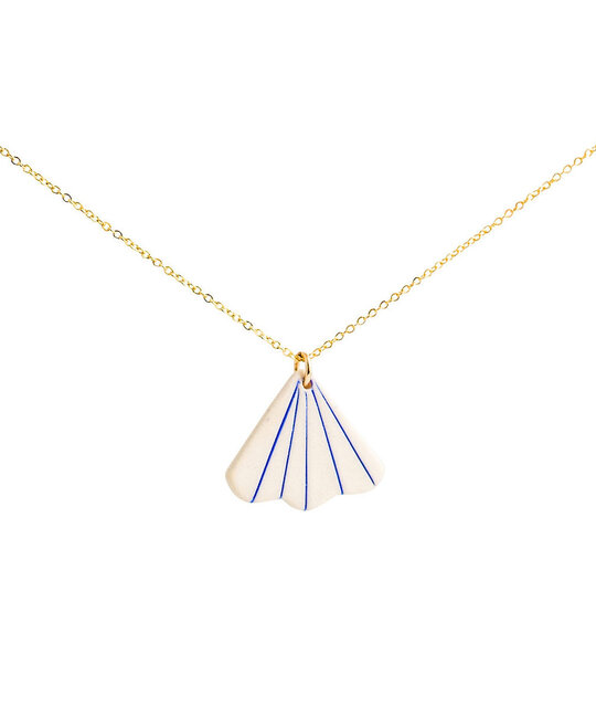 Jenna Vanden Brink Ceramics - JVB Striped Petal Porcelain Pendant Necklace