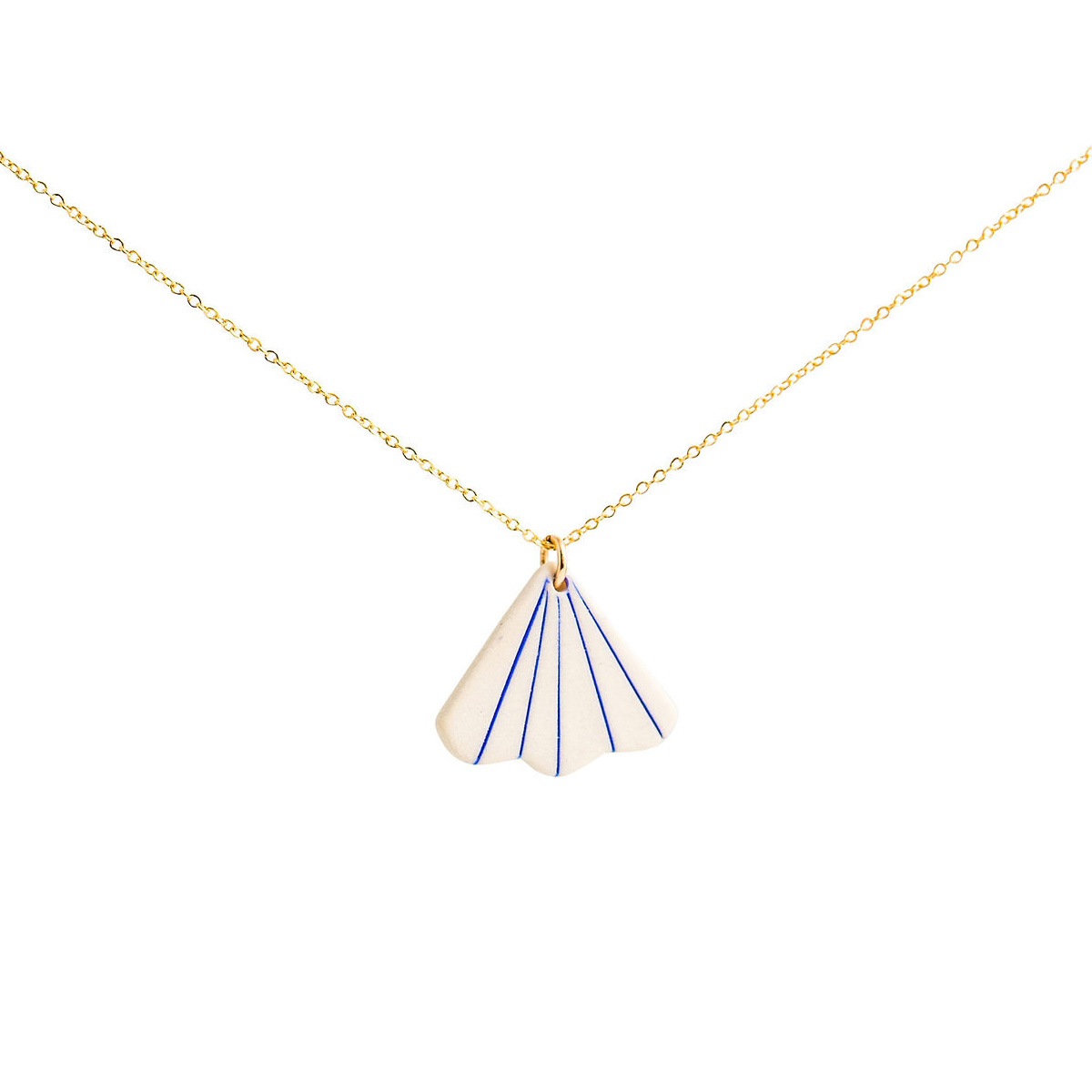 Jenna Vanden Brink Ceramics - JVB Striped Petal Porcelain Pendant Necklace