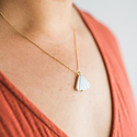 Jenna Vanden Brink Ceramics - JVB Striped Petal Porcelain Pendant Necklace