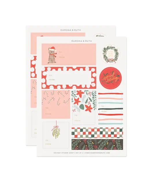 Ramona and Ruth - RR RR GTHO - Holiday Gift Tag Sticker Sheet