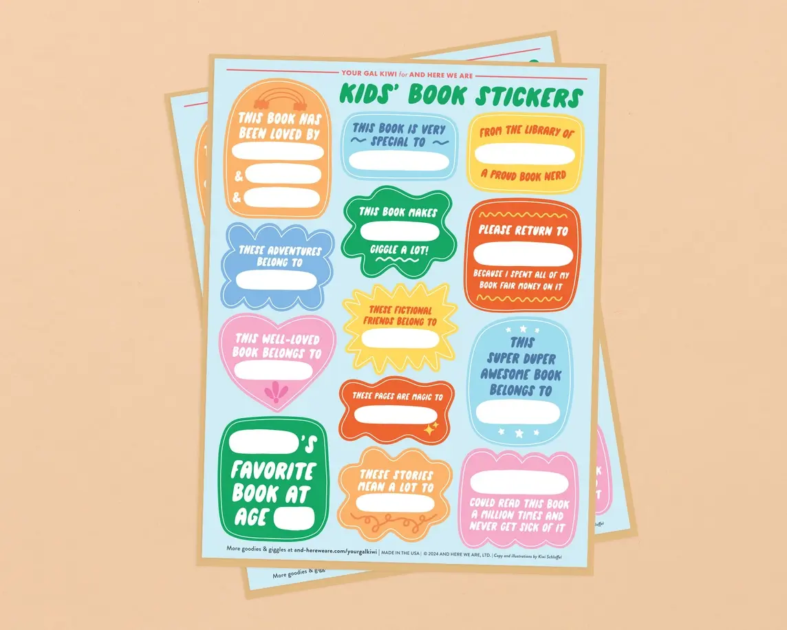 and Here We Are - AHW AHW ST - Kid's Book Plate Sticker Sheet