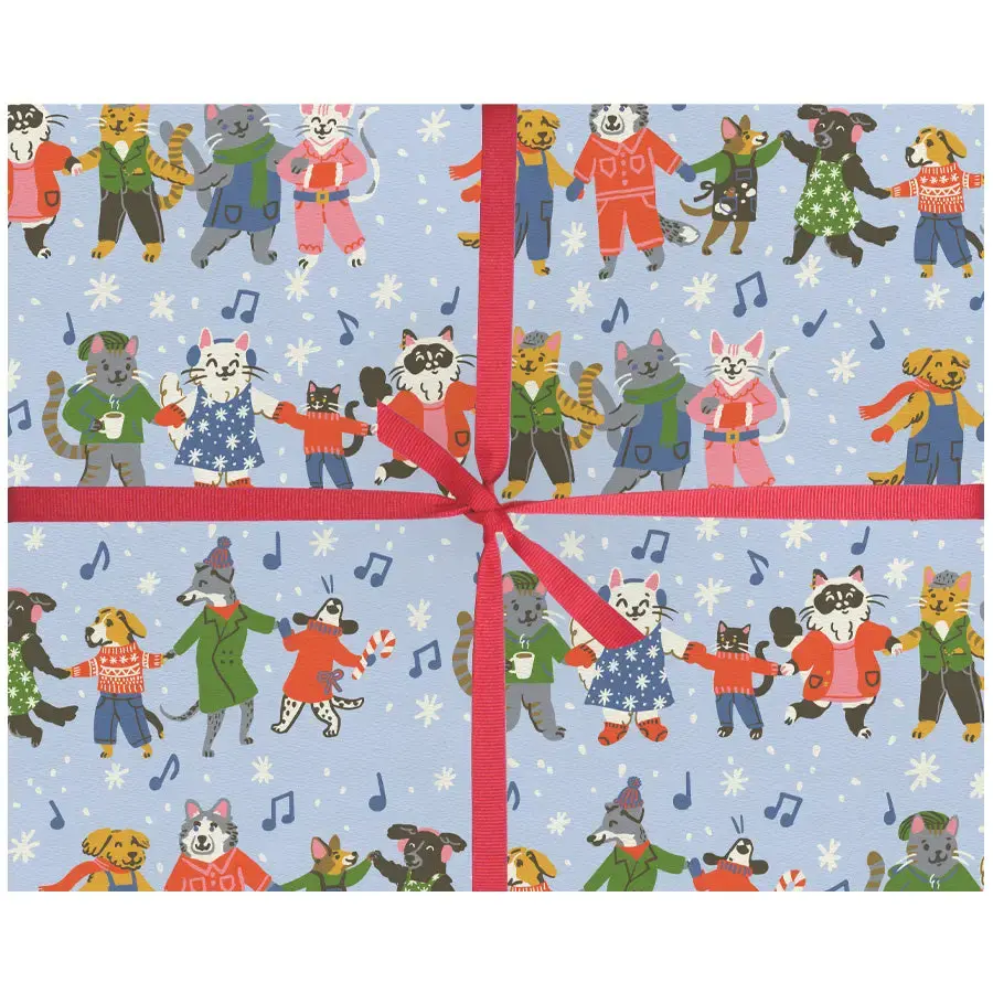 Smudge Ink - SI SI WPROHO - Caroling Cats & Dogs Wrap Roll (3 Sheets)