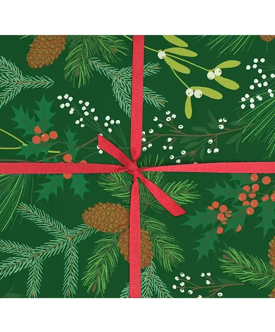 Smudge Ink - SI SI WPROHO - Pine Cones & Winter Berries Wrap Roll (3 Sheets)