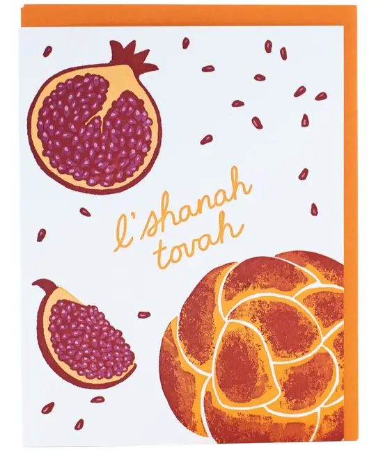 Smudge Ink - SI SIGCSE0004 - Challah & Pomegranates Rosh HashanahCard