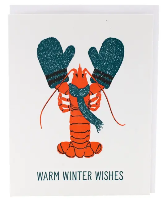 Smudge Ink - SI SIGCHO0024 - Cozy Lobster with Mittens Holiday Card